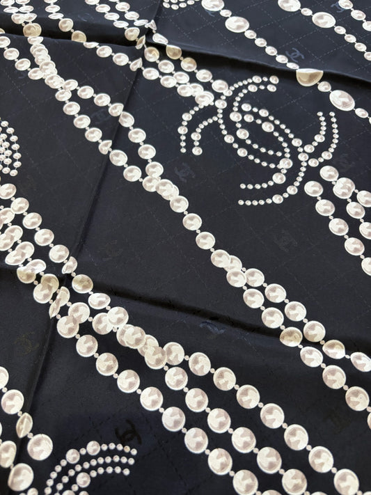Foulard Chanel noir & perles