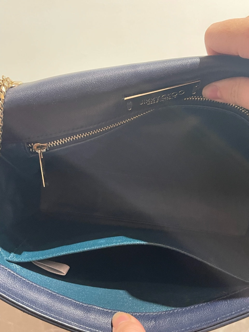 Sac Jimmy Choo Alba bleu marine