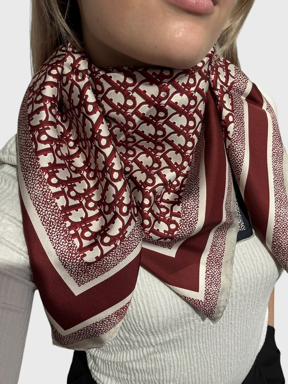 Foulard Dior Diortwin bordeaux bleu
