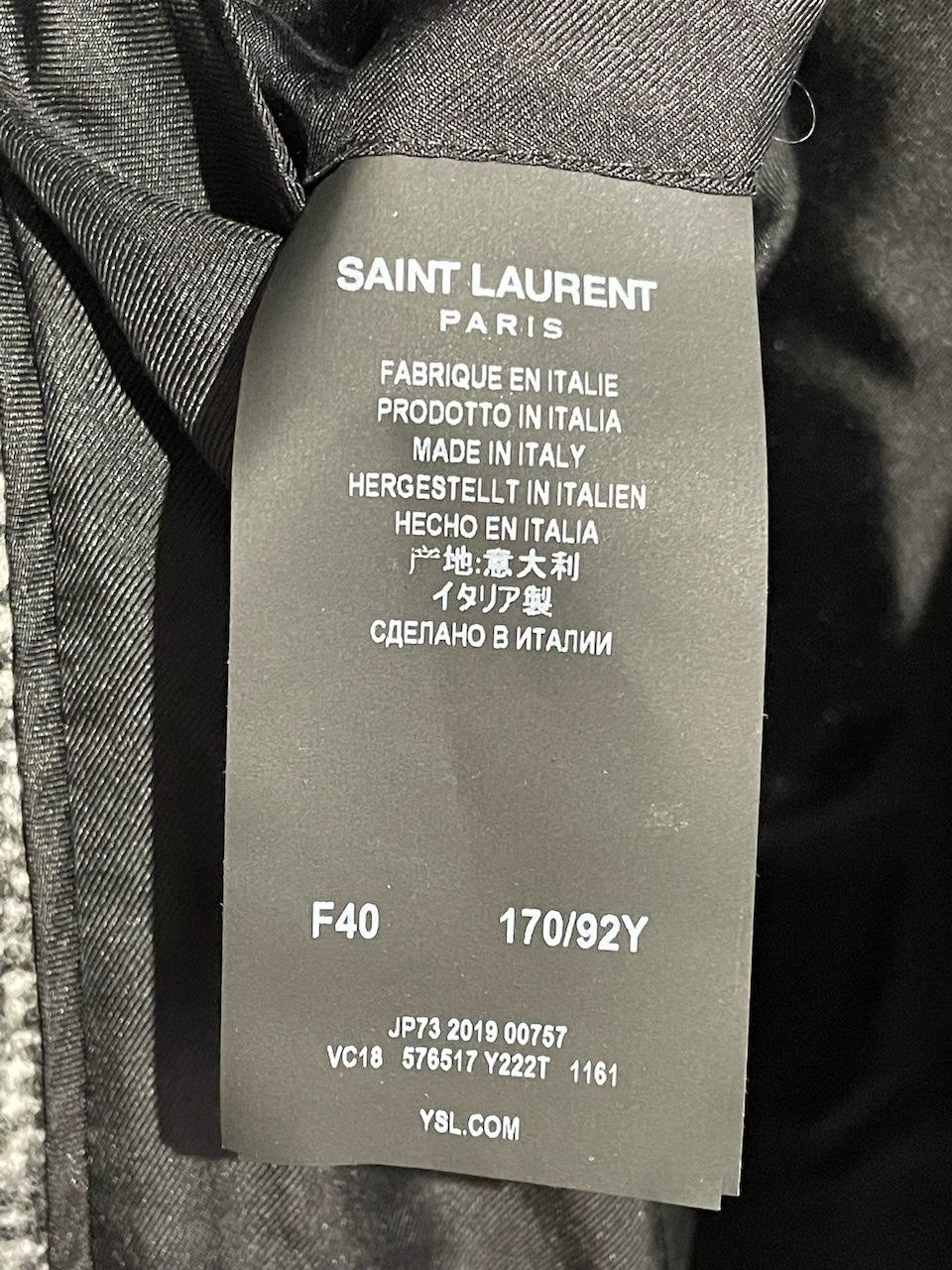 Veste Saint Laurent grise T.40