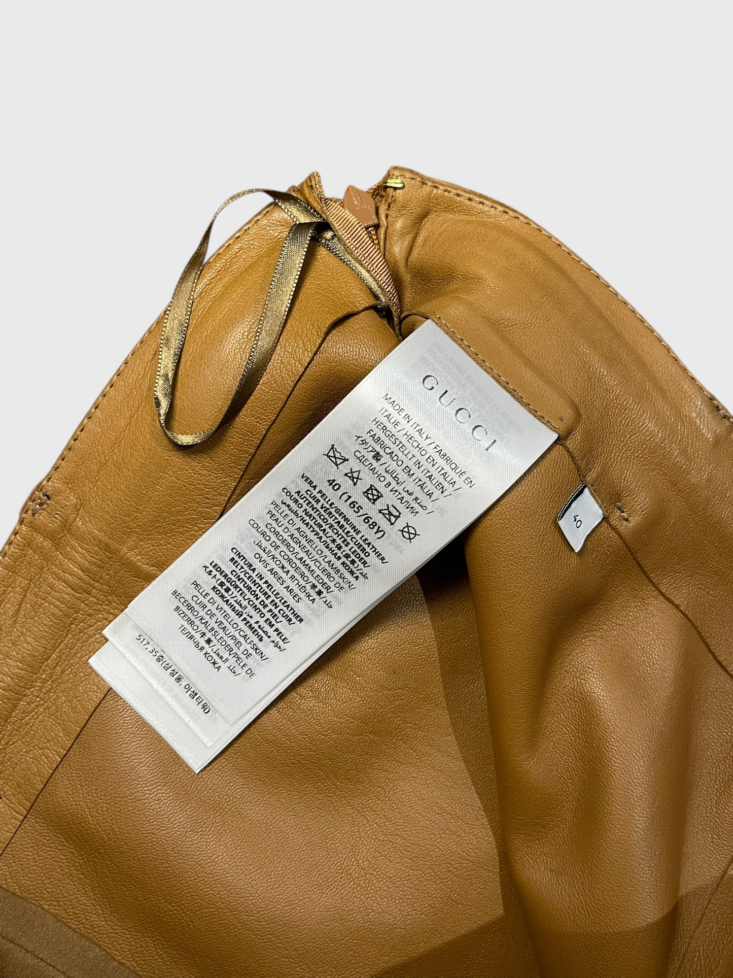 Jupe Gucci daim camel T.36