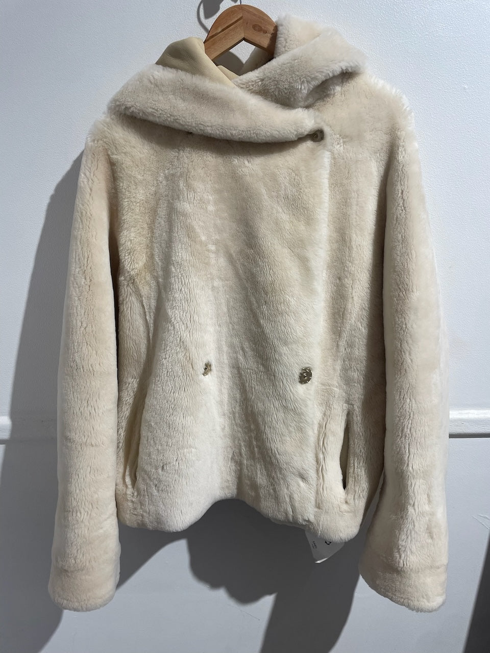 Manteau peau lainée dMn beige T.1
