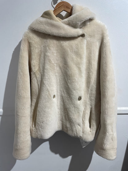Manteau peau lainée dMn beige T.1