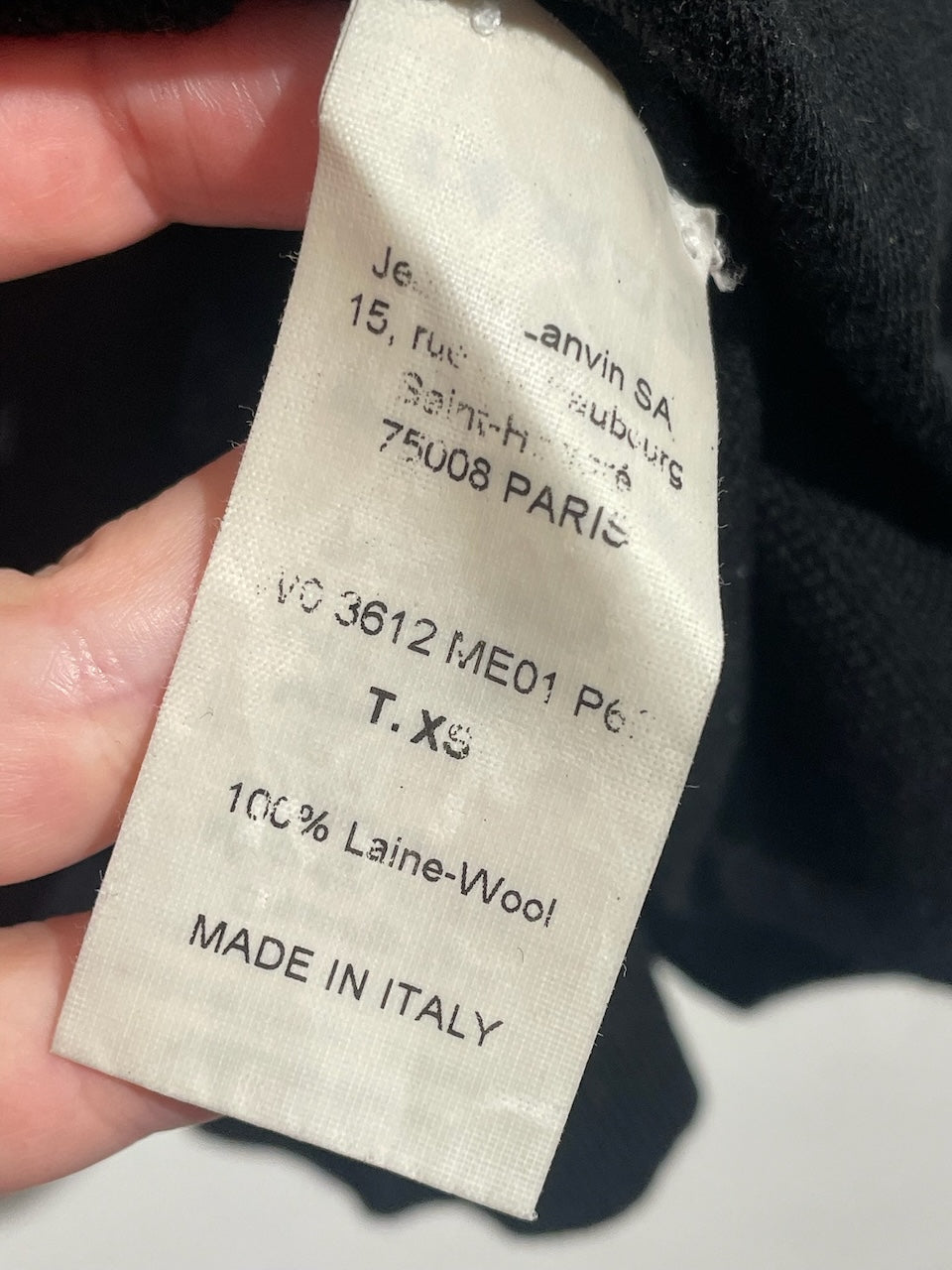 Top Lanvin noir T.XS