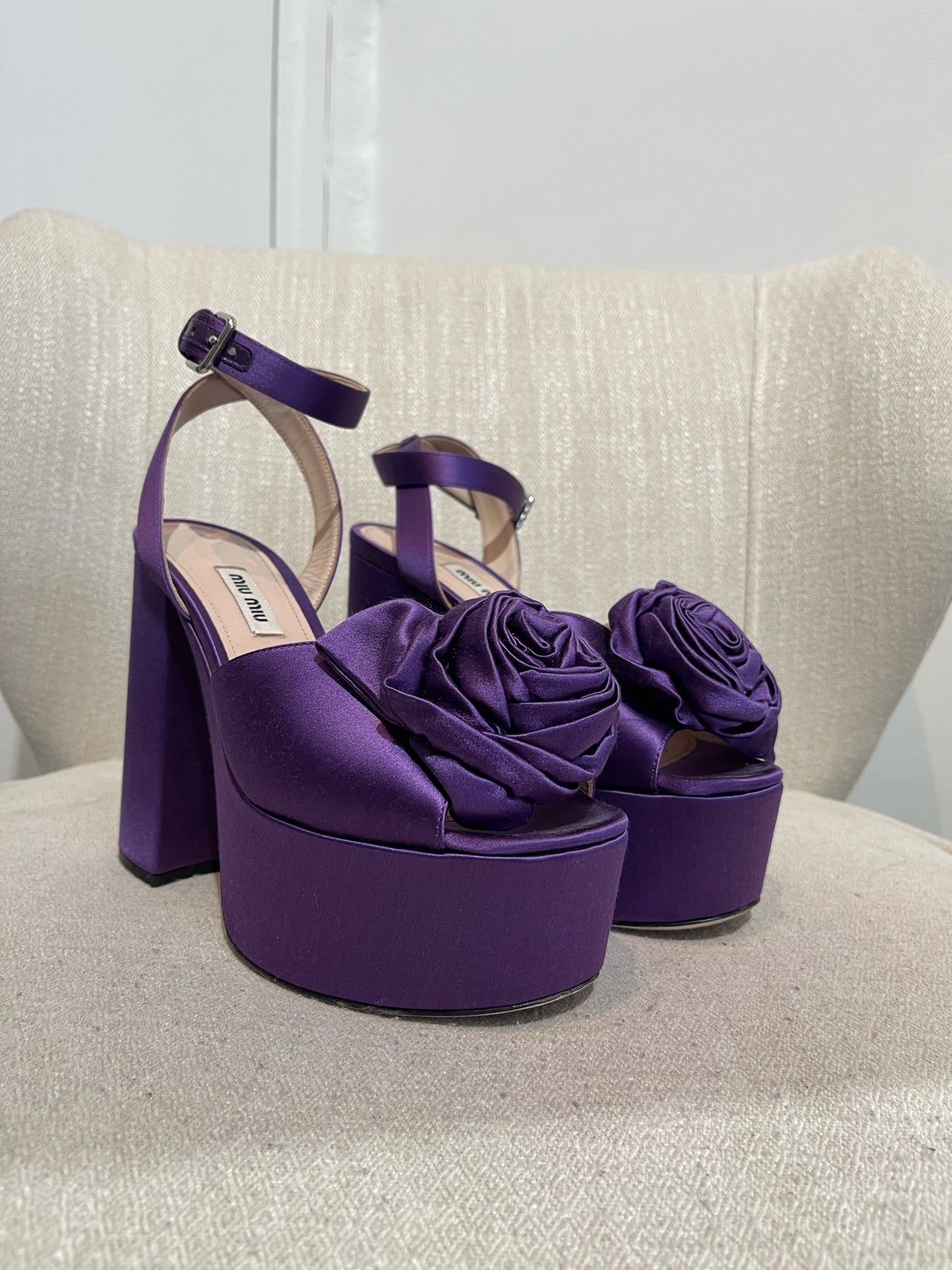 Sandales Miu Miu violettes T.37,5
