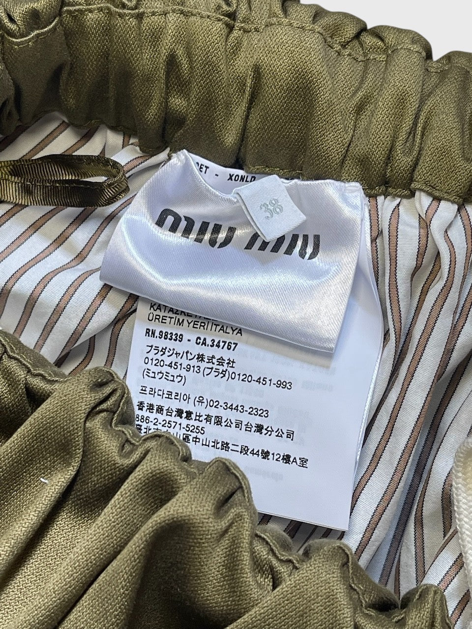 Jupe Miu Miu kaki T.34