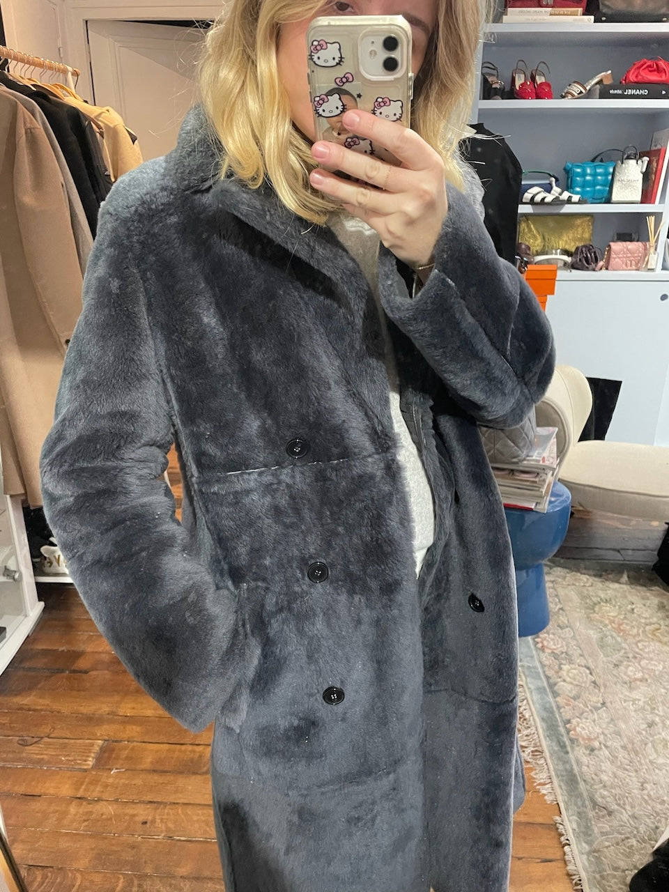 Manteau Yves Salomon gris