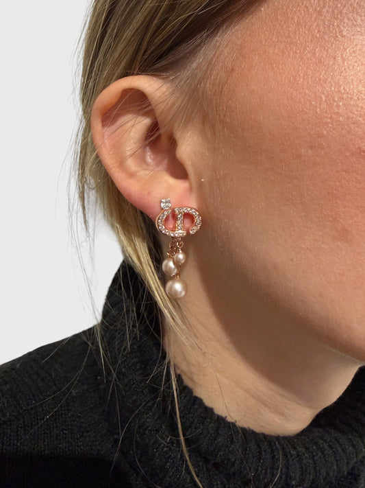 Boucles d'oreilles Dior CD rose gold