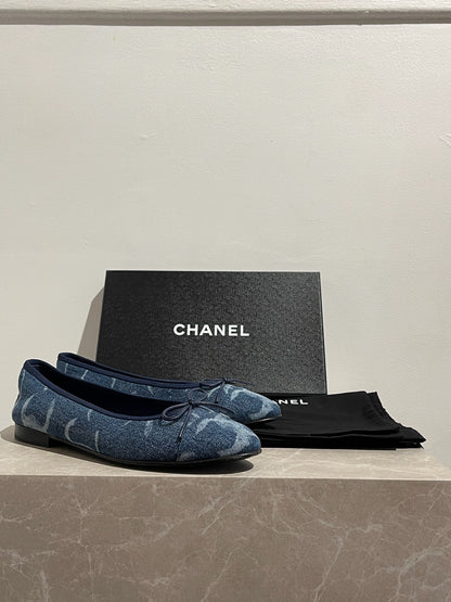 Ballerines Chanel denim T.38,5