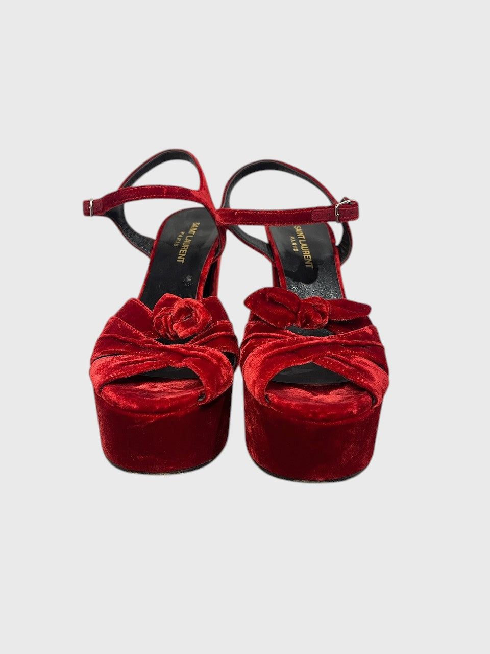 Sandales Saint Laurent rouge T.37