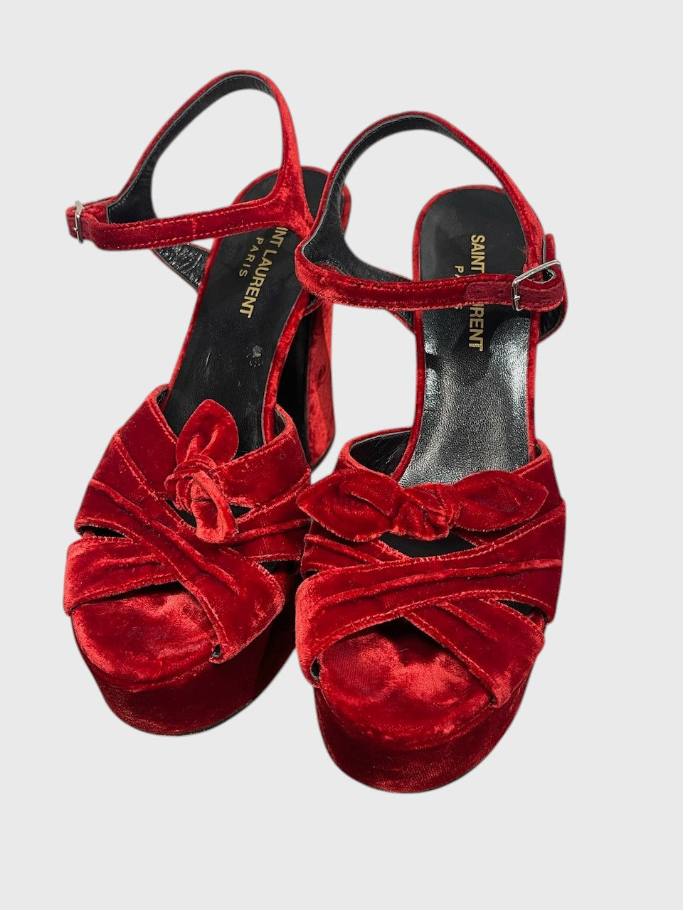 Sandales Saint Laurent rouge T.37