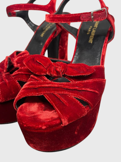 Sandales Saint Laurent rouge T.37