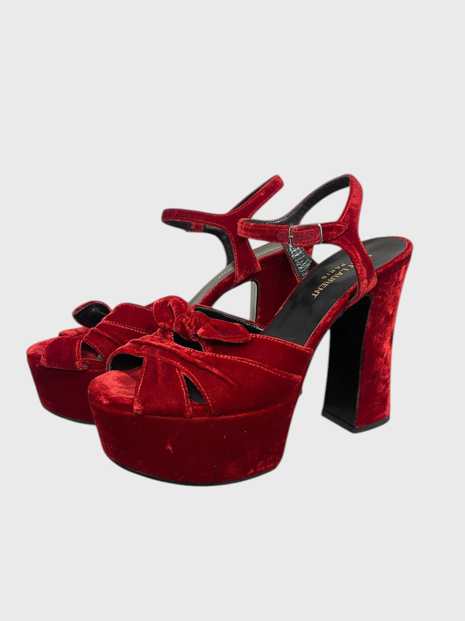 Sandales Saint Laurent rouge T.37