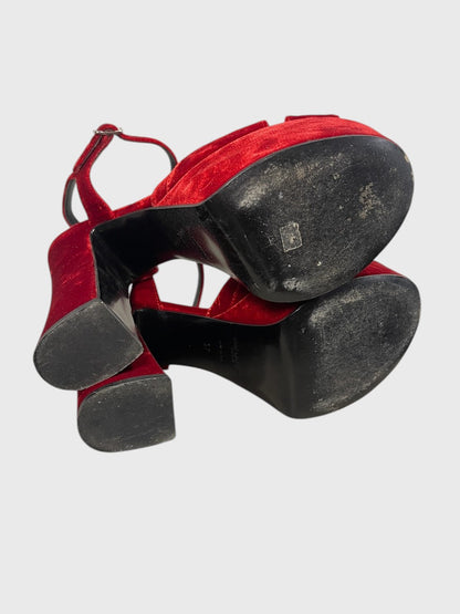 Sandales Saint Laurent rouge T.37