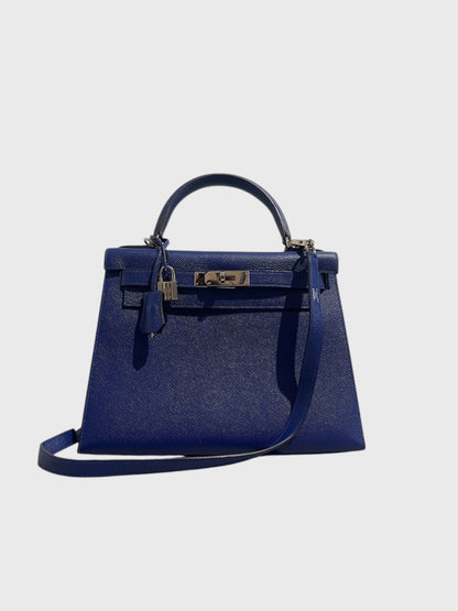 Sac Hermès Kelly 28 bleu