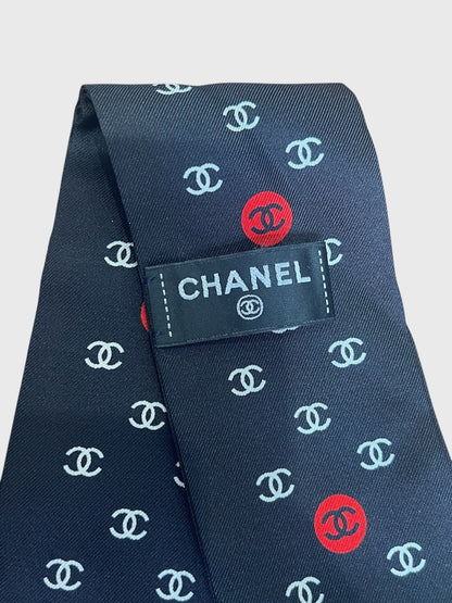 Foulard slim Chanel noir et rose