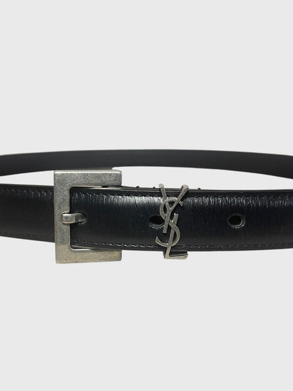 Ceinture Saint Laurent Cassandre noire T.85