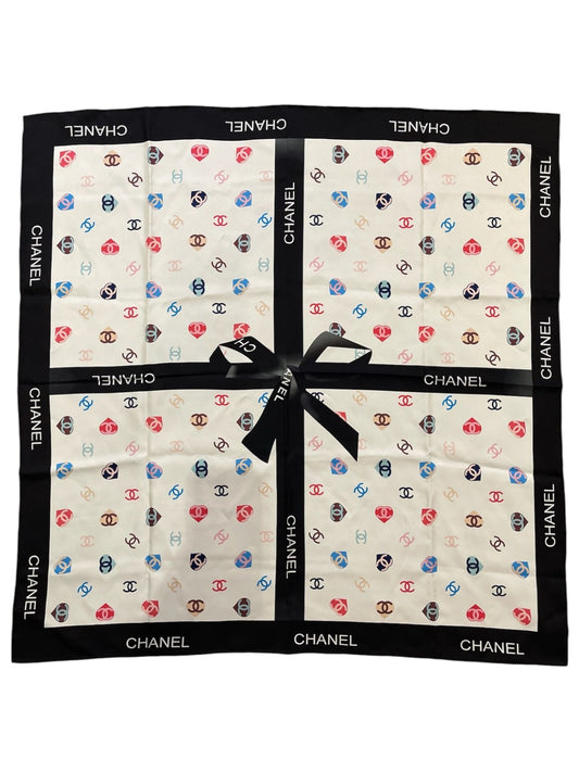 Foulard 90 Chanel ruban noir