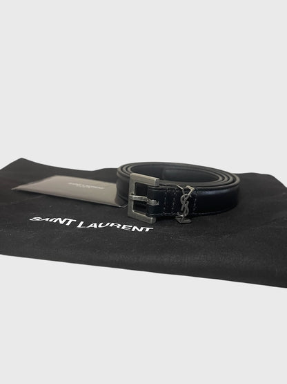 Ceinture Saint Laurent Cassandre noire T.85