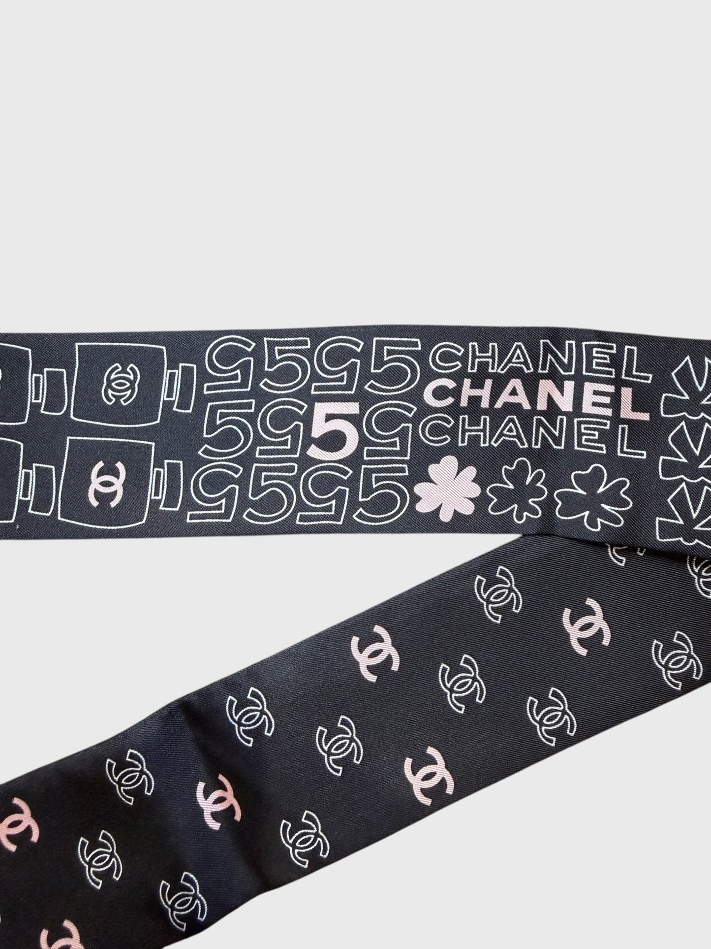 Foulard slim Chanel Trèfle noir