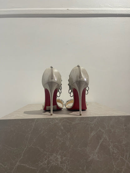 Sandales Christian Louboutin argentées T.36,5