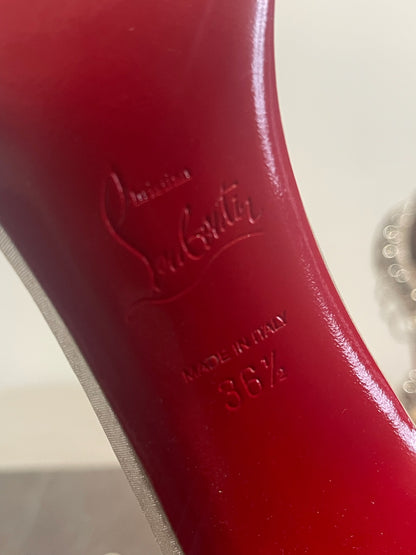Sandales Christian Louboutin argentées T.36,5