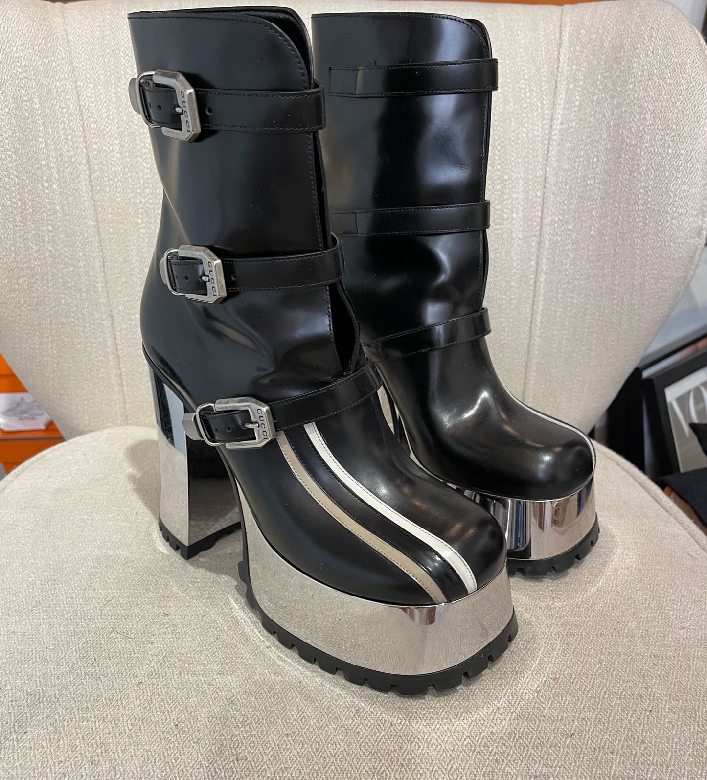 Boots Gucci noires T.38