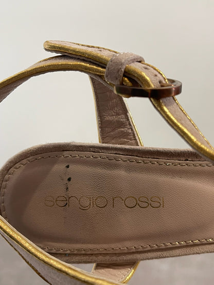Sandales Sergio Rossi beiges T.38.5