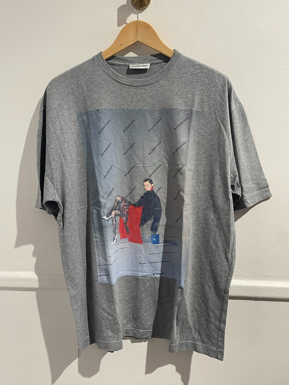 T-shirt Balenciaga gris T.XS