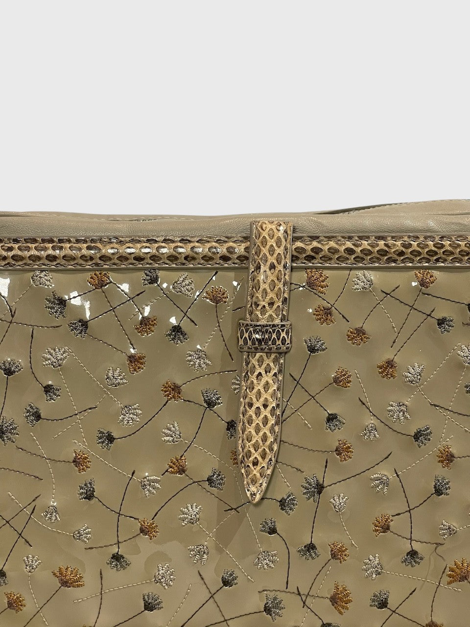 Sac Bottega Veneta beige à fleurs
