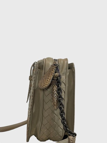 Sac Bottega Veneta beige à fleurs