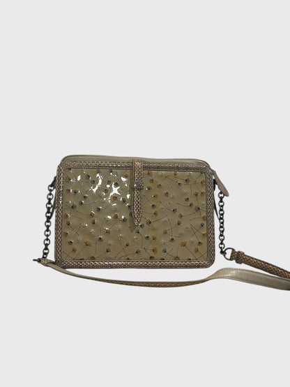 Sac Bottega Veneta beige à fleurs