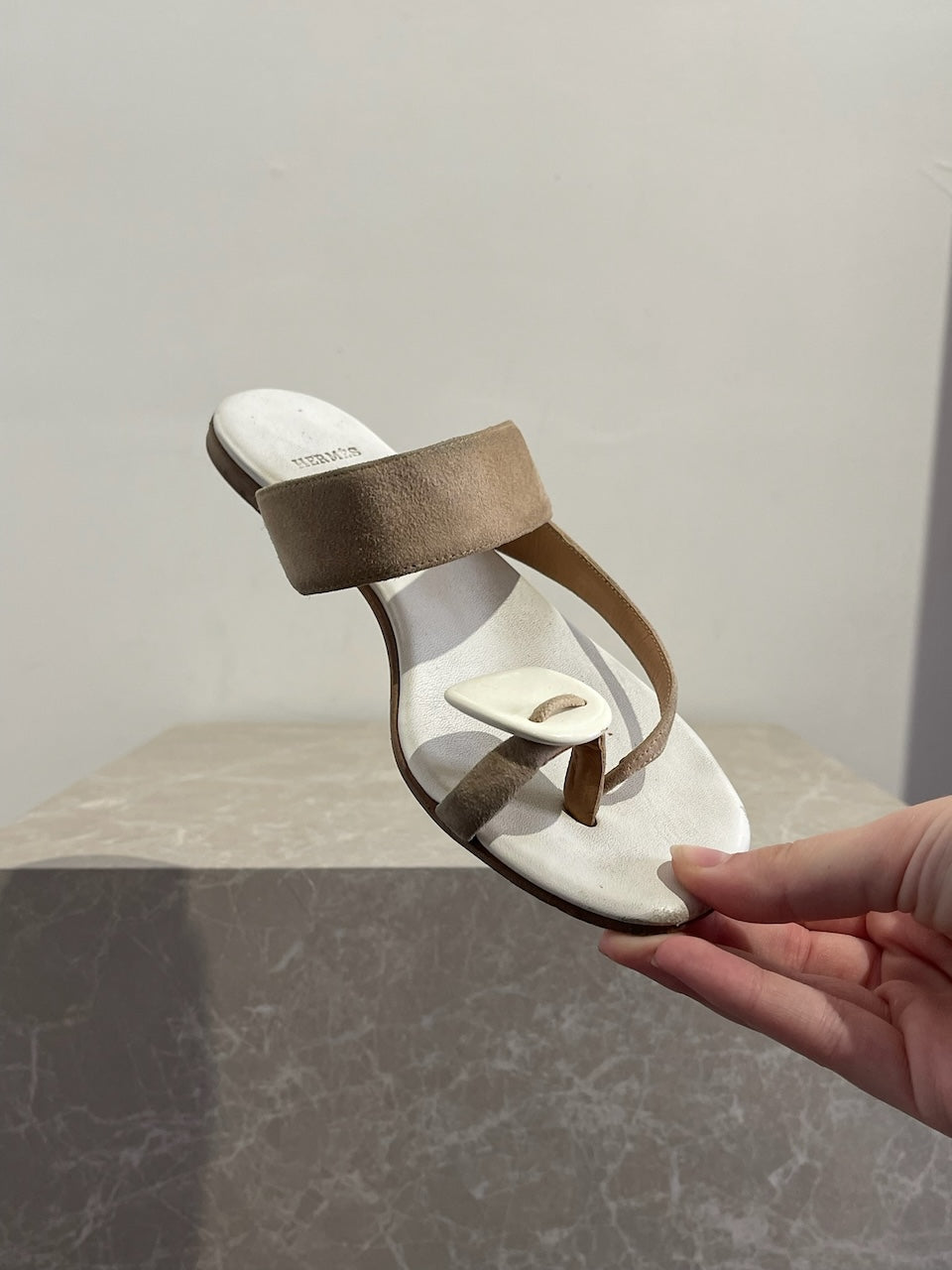 Sandales Hermès beige T.36