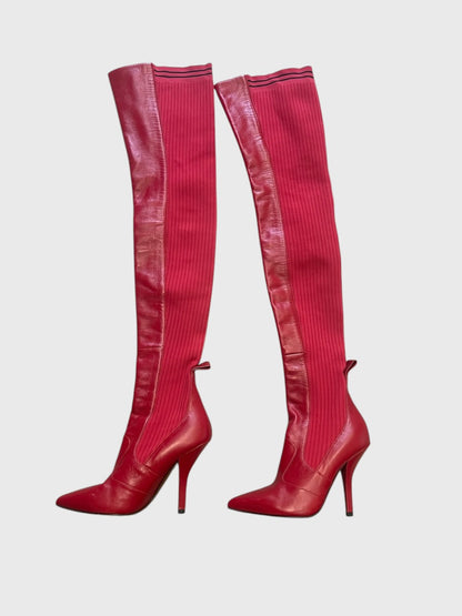 Cuissardes Fendi rouge T.37