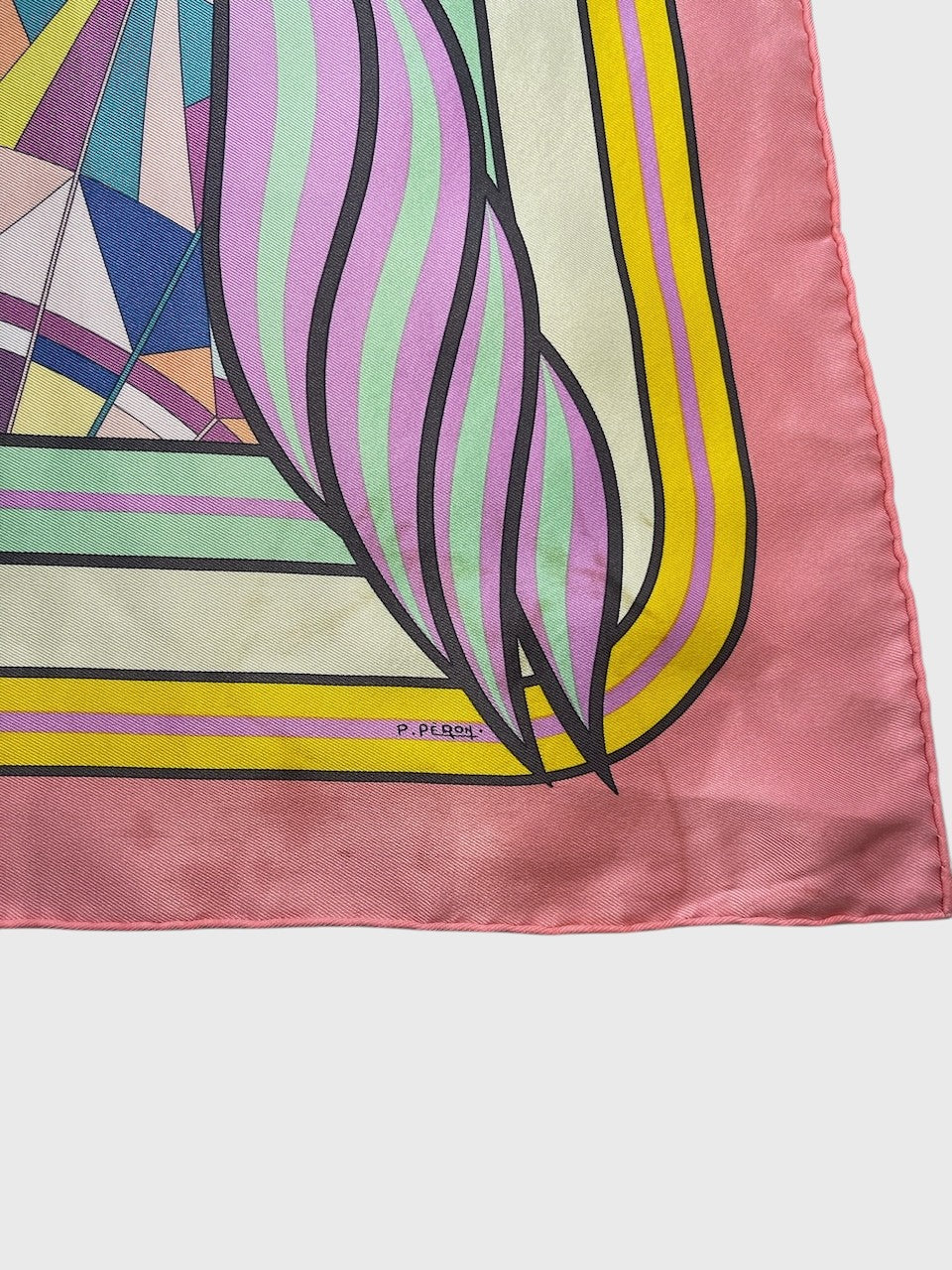 Foulard Hermès Quadrige rose