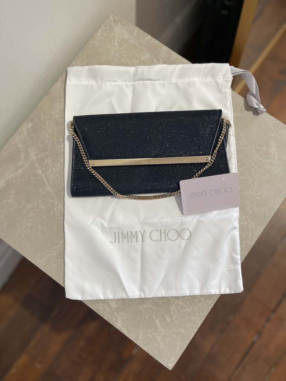 Pochette Jimmy Choo bleue