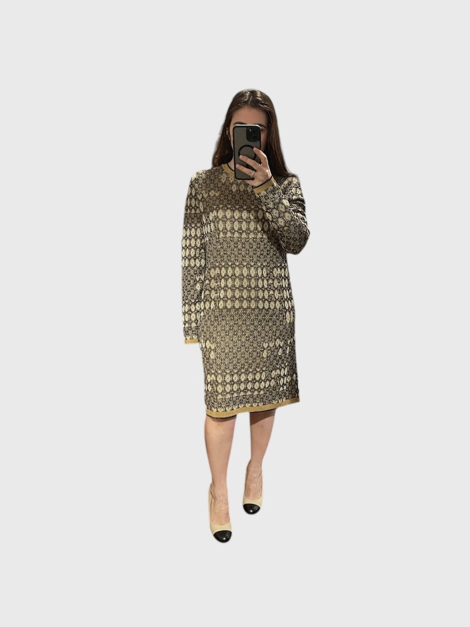 Robe Chanel dorée T.42