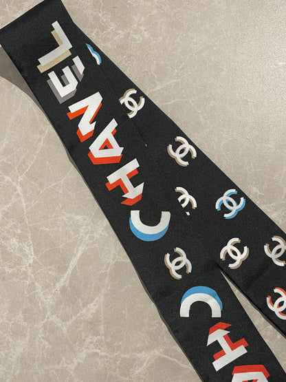 Foulard slim bandeau Chanel noir