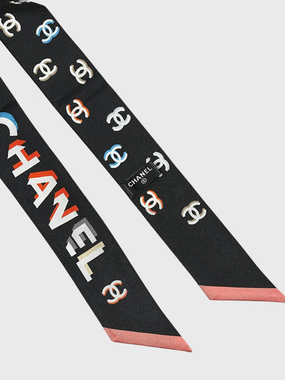 Foulard slim Chanel noir