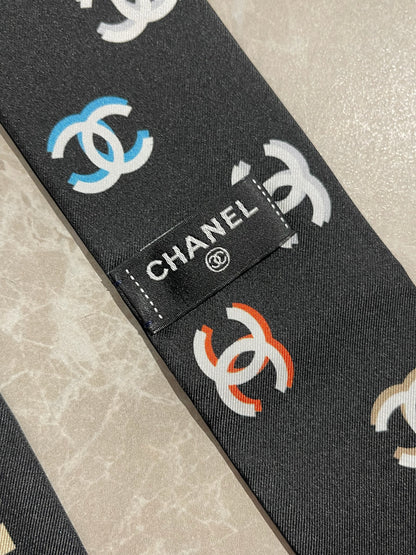 Foulard slim bandeau Chanel noir