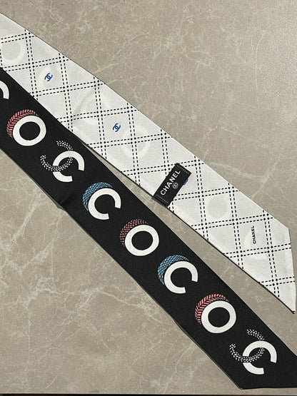 Foulard slim bandeau Chanel noir