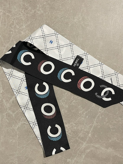 Foulard slim bandeau Chanel noir