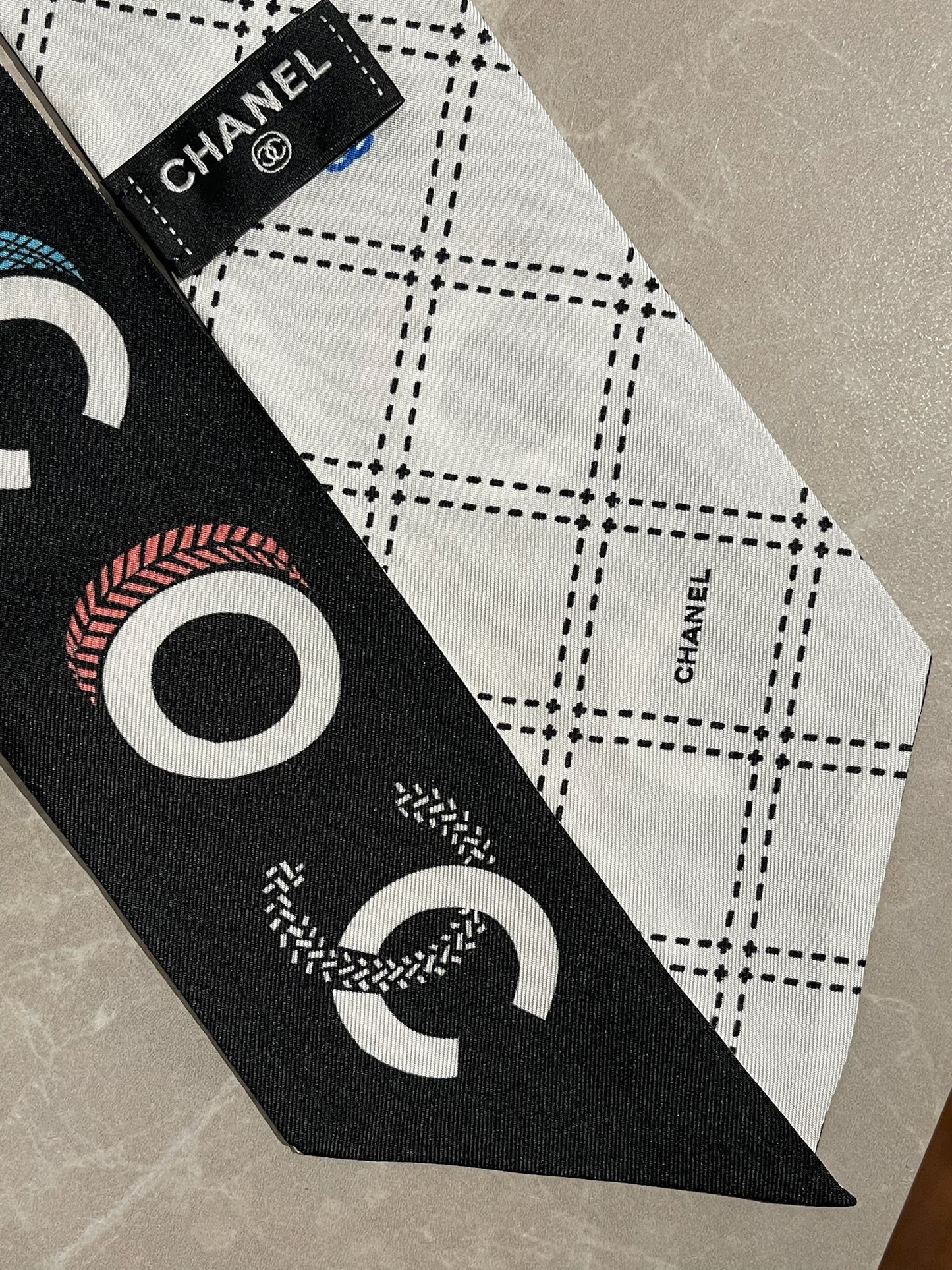 Foulard slim bandeau Chanel noir
