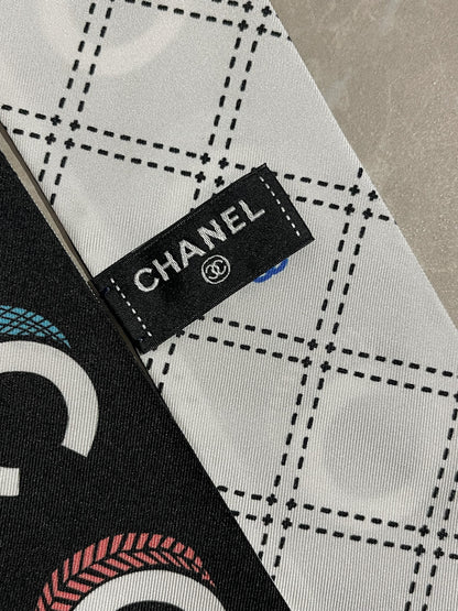 Foulard slim bandeau Chanel noir