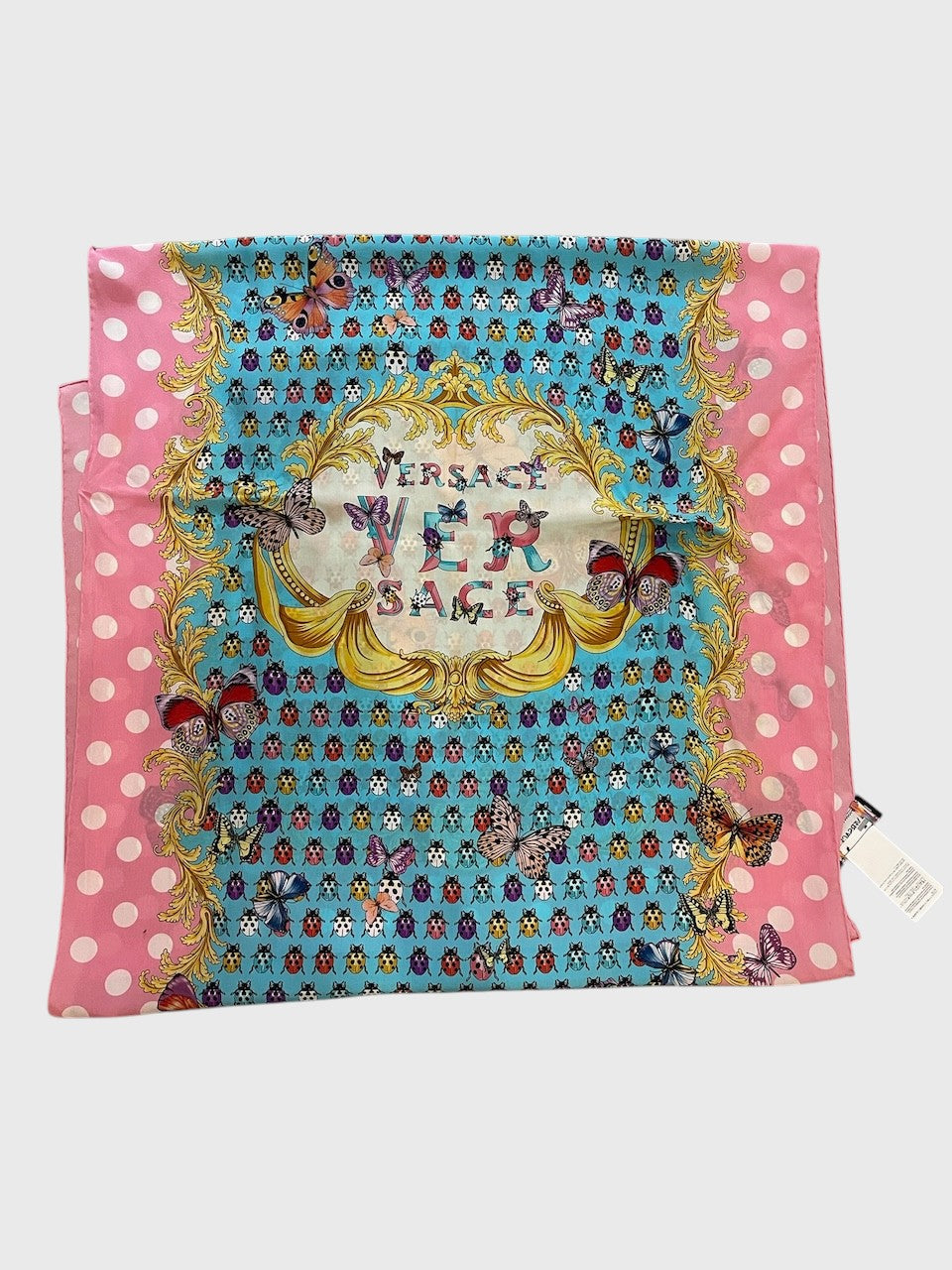 Foulard Versace imprimé rose