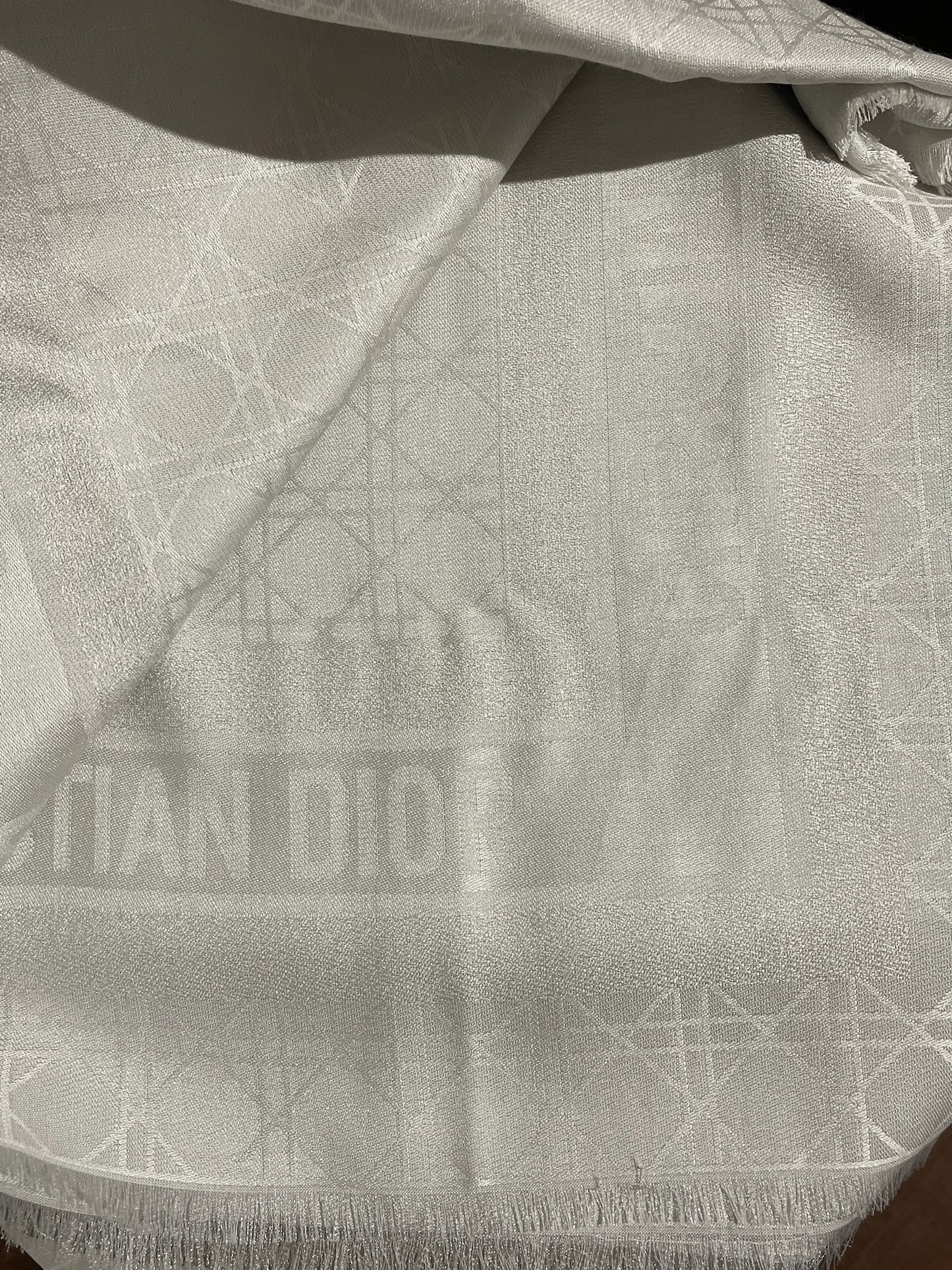 Châle Christian Dior gris perle