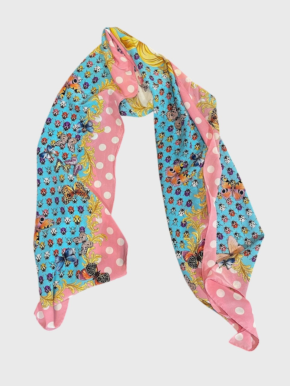 Foulard Versace imprimé rose