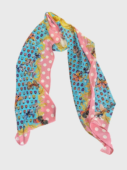 Foulard Versace imprimé rose
