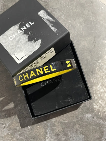 Bracelet Chanel jonc noir et jaune
