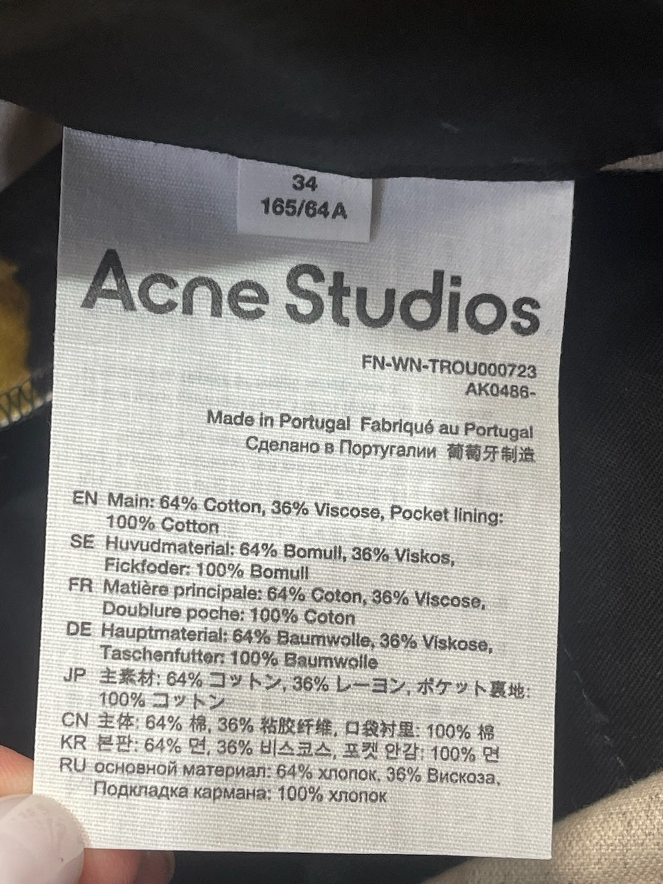 Pantalon Acne Studios imprimé T.34